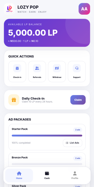 LOZY POP! 
Watch ads, earn LP coins, 
withdraw fast to your bank. 
No deposit needed! 
Join now at https://lozypop.gt.tc

#makingmoney #freemoney #jobs #free #watch